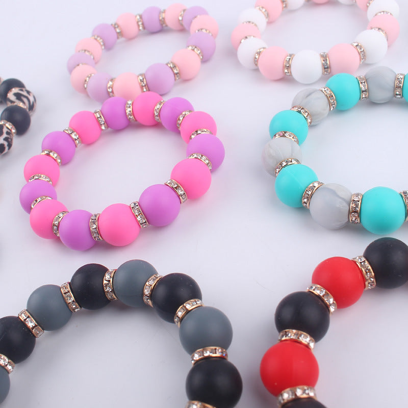 Wholesale Silicone Beaded Tassel Wrist Keychain